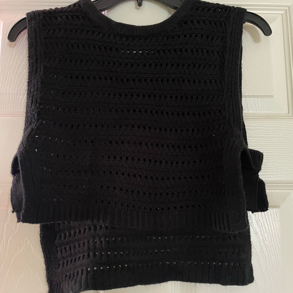 Black knit sweater vest